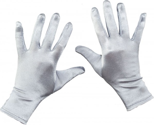 Satin Handschuhe silber