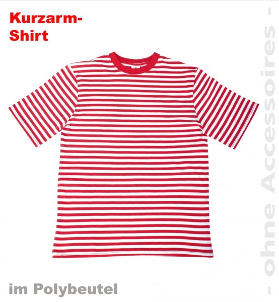 Rot/weiß geringeltes T-Shirt - im Polybeutel verpackt